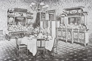 Family dining room of The White House in the 1890s, Washington D.C., United States of America by American School