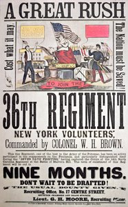 Federal recruiting poster for the 36th Regiment, New York volunteers by American School