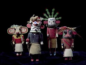 Four Katchina dolls