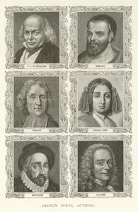 French Poets, Authors, P J De Beranger, Rabelais, Fenelon, George Sand, Montaigne, Voltaire by American School