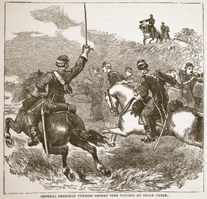 General Sheridan turning defeat into victory at Cedar Creek, from a book published 1896 by American School