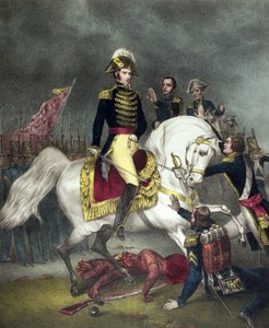 General William Henry Harrison at the Battle of Tippecanoe in 1811 by American School