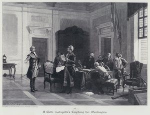 George Washington welcoming the Marquis de Lafayette by American School