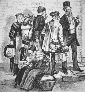 German immigrants in New York City, c.1870 by American School