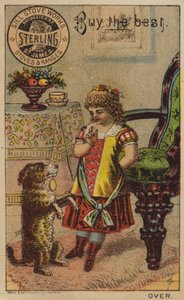 Girl and Begging Dog by American School
