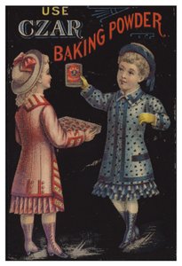 Girl Holding Tin of Baking Powder by American School