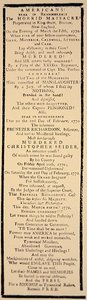 Handbill Commenting on the Acquittal of Captain Preston and Six Soldiers After Their Trial in October 1771 by American School
