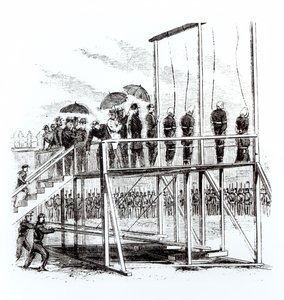 Hanging of the Lincoln assassination conspirators, July 7th, 1865 by American School