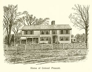 Home of Colonel Prescott, Bunker Hill by American School