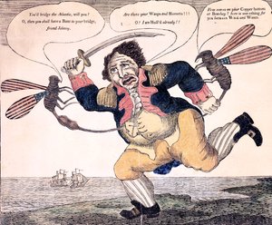 John Bull stung to agony by the Wasp and Hornet, c.1813