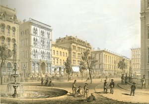 LaSalle Street from Courthouse Square, from Chicago Illustrated, with Literary Descriptions by James W. Sheahan, Published by Jevne & Almini, Chicago by American School