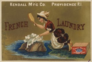 Lady Beating the Washing