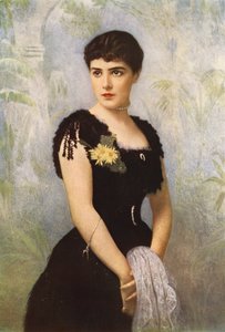 Lady Randolph Spencer-Churchill, nee Miss Jennie Jerome of New York, who married Lord Randolph Spencer-Churchill by American School