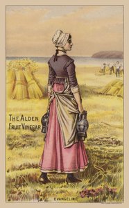 Lady in Field Holding Vinegar Jars