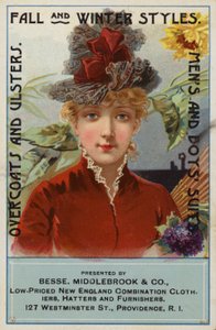 Lady in Red Dress and Bonnet