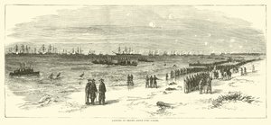 Landing of Troops Above Fort Fisher, January 1865 by American School