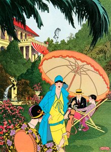 Lawn Party at a Mansion by American School