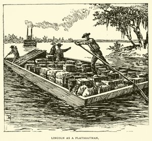Lincoln as a Flatboatman by American School