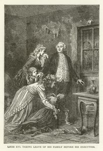Louis XVI taking leave of his family before his execution by American School