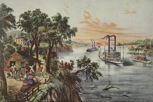 Low Water In The Mississippi, pub. 1868, Currier & Ives