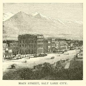 Main Street, Salt Lake City (engraving) by American School