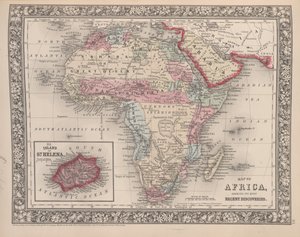 Map of Africa Showing Its Most Recent Discoveries with the Island of St. Helena Inset from Mitchell