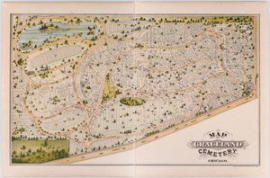 Map of Graceland Cemetery, c.1875