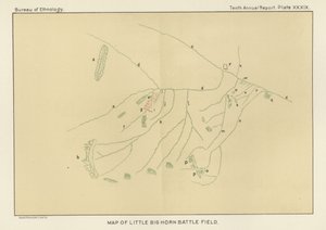 Map of Little Big Horn Battlefield