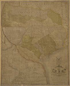 Map of Texas with Parts of the Adjoining States by American School