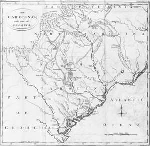 Map of the Carolinas with Part of Georgia