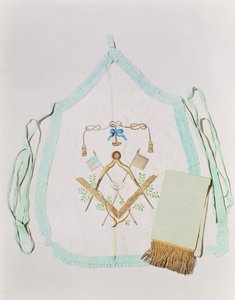 Masonic Apron and Sash, 1770-1800