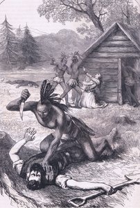 Massacre of the Settlers, Illustration from Cassell