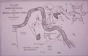 Mexican-American War, map of US troops near Rio Grande and Matamoros