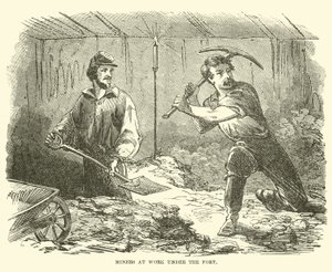 Miners at Work Under the Fort by American School