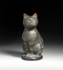 Molded and decorated cat by American School