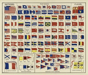 National Flags, Pilot Signals, Weather Signals, American Yacht Ensigns by American School
