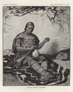 Navajo Woman Spinning by American School