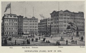 Newspaper Row in 1870 by American School
