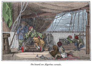 On Board a Ship of Algerian Pirates (Illustration from 