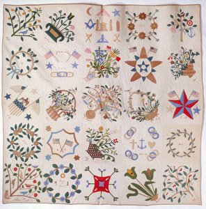 Patriot and Flower quilt, c.1860