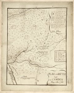 Plan of the Battle Fought Near Camden, August 16th by American School