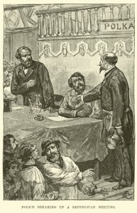 Police breaking up a Republican meeting