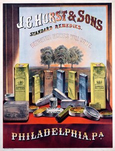 Poster advertising J.E. Hurst & Sons Standard Remedies - Brighter Hours will Come