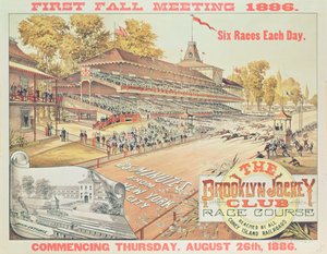 Poster Advertising The Brooklyn Jockey Club Race Course, 1886