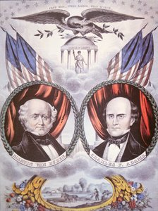 Presidential campaign poster depicting Martin van Buren and Charles F. Adams for the 