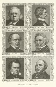Prominent Americans, H W Beecher, William H Seward, S P Chase, Winfield Scott, Stephen A Douglas, John Ericsson by American School