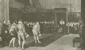 Queen Elizabeth receiving the French Ambassadors after St Bartholomew Massacre by American School
