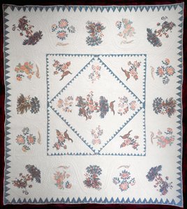 Quilt in Broderie Perse, c.1800 by American School