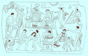 Ransom of Hektor, Illustration from History of Greece by Victor Duruy, Published 1890 by American School