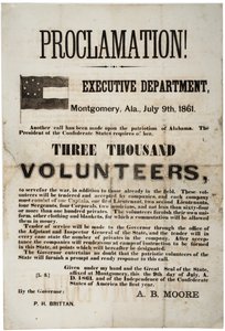 Recruitment Broadside Requesting Three Thousand Volunteers, 9th July 1861 by American School